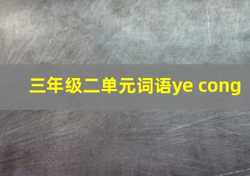 三年级二单元词语ye cong